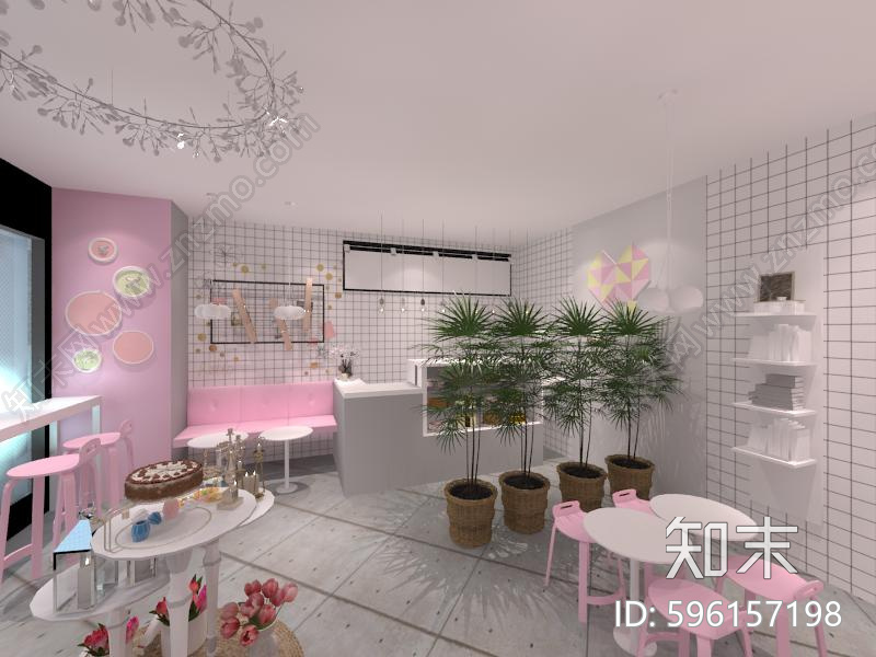 北欧风格蛋糕店cad施工图下载【ID:596157198】