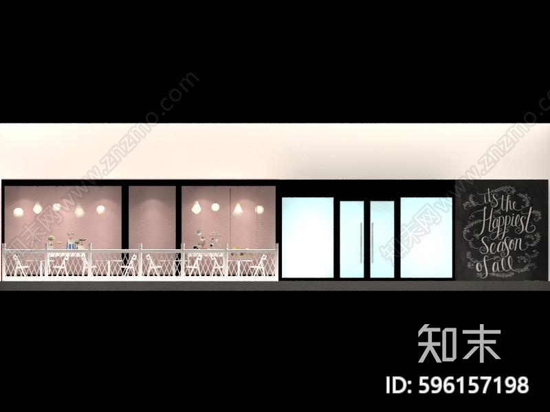 北欧风格蛋糕店cad施工图下载【ID:596157198】