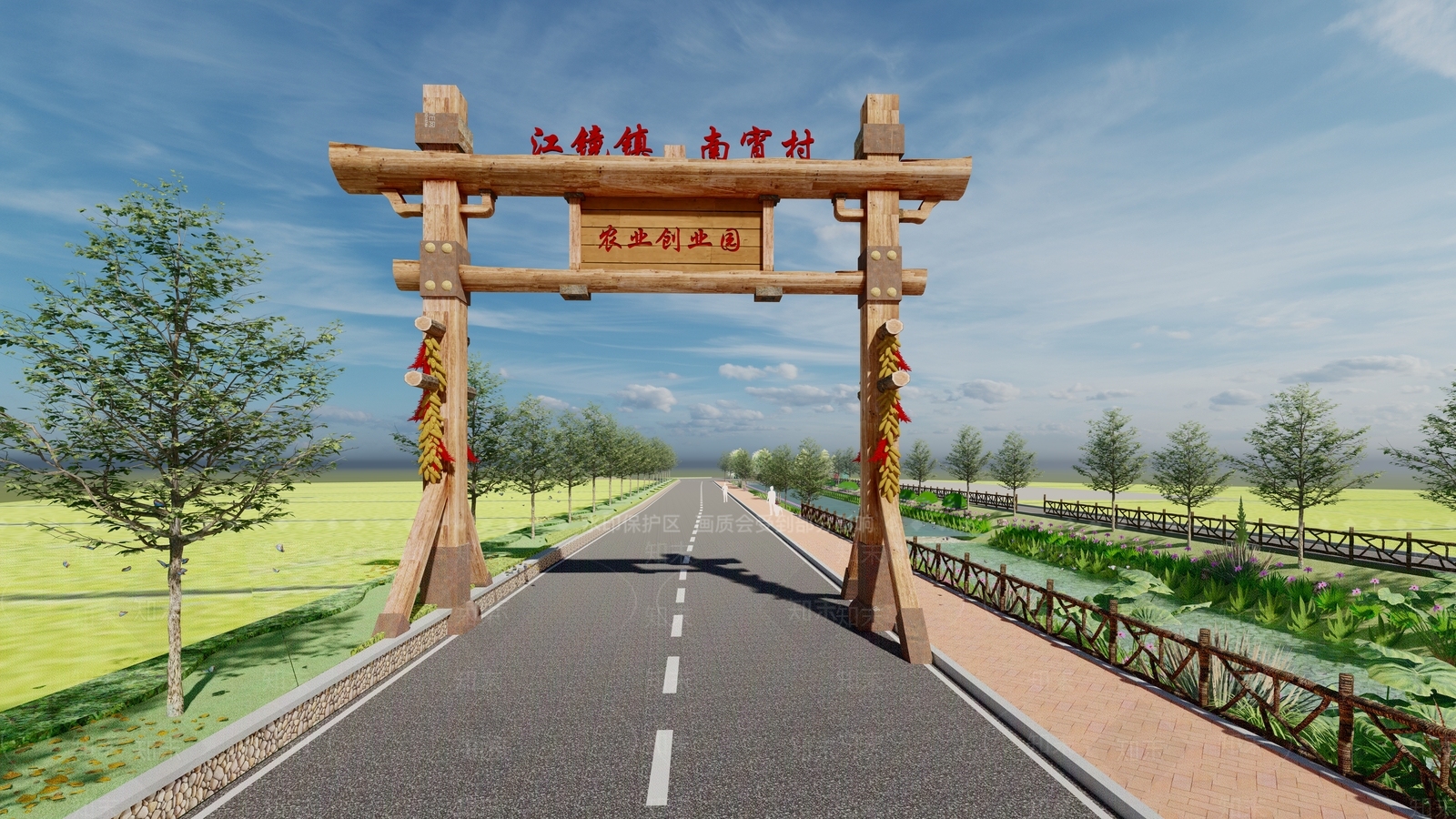 新中式牌坊牌楼SU模型下载【ID:496272557】