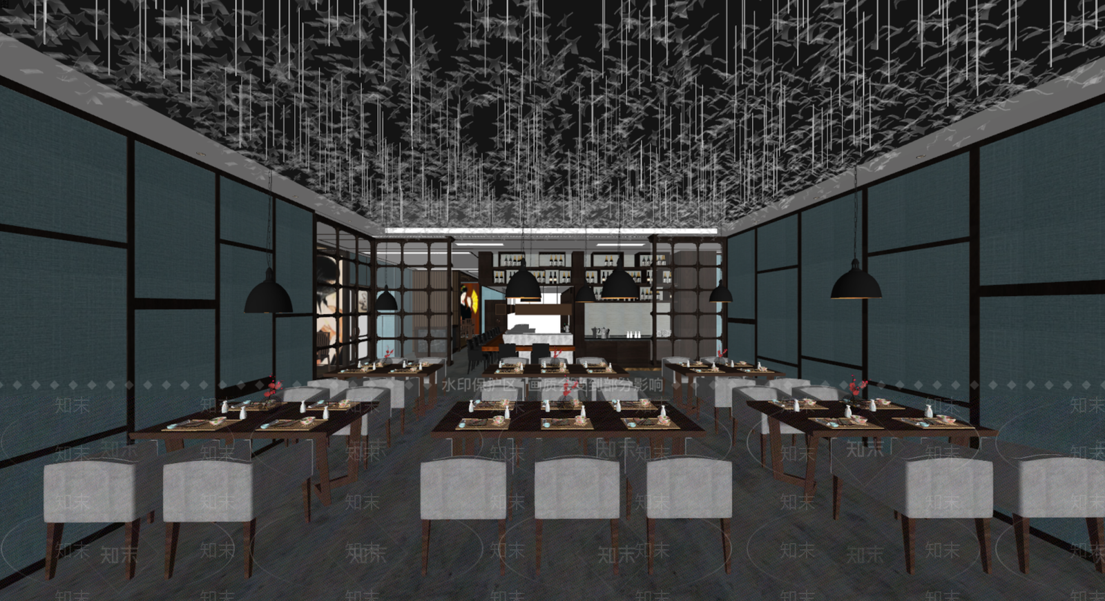 日式料理店SU模型下载【ID:796159865】