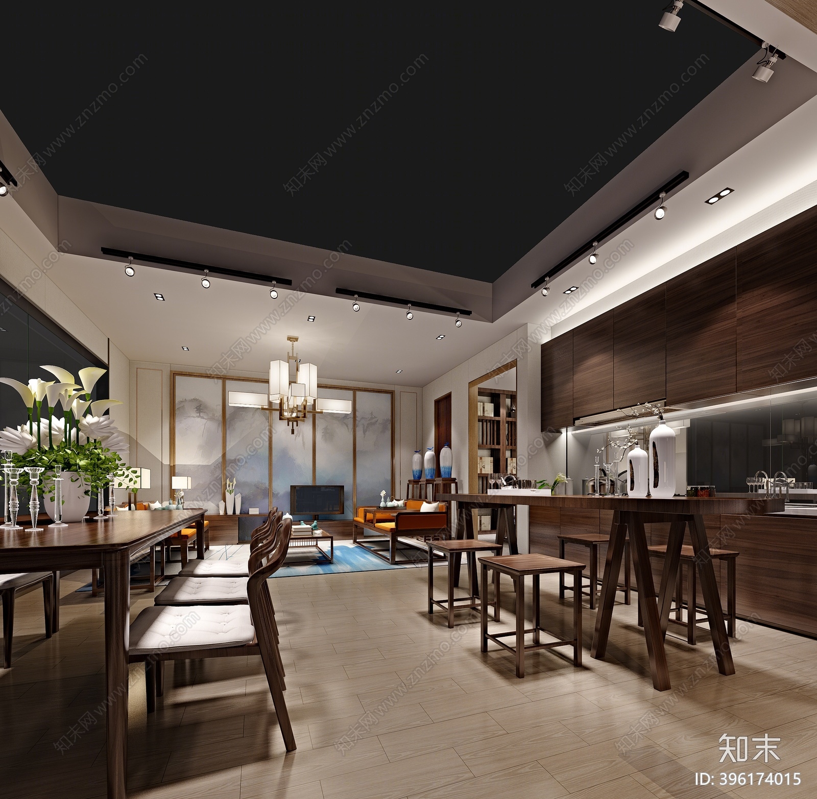 新中式家居专卖店3D模型下载【ID:396174015】