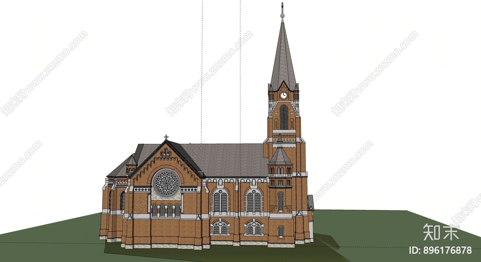 欧式教堂SU模型下载【ID:896176878】