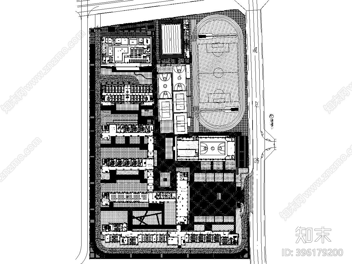 某中学学校景观施工图施工图下载【ID:396179200】
