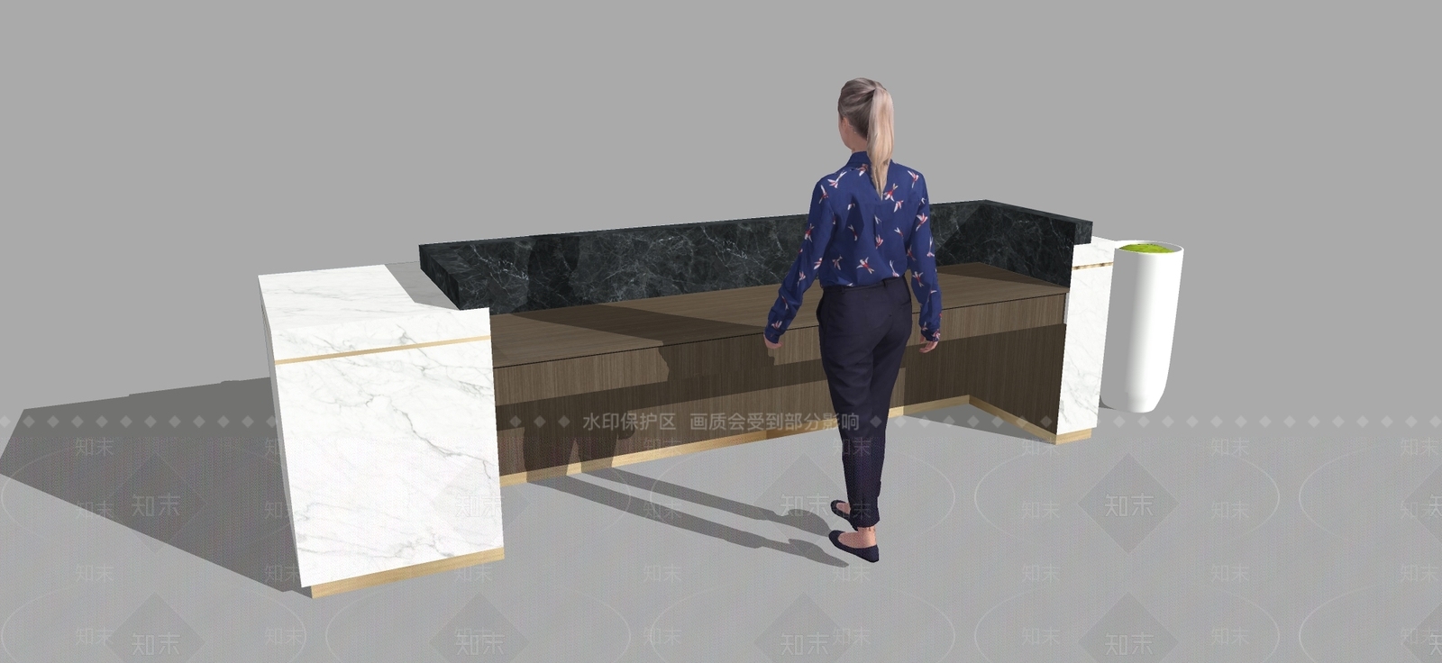 现代前台SU模型下载【ID:996182396】
