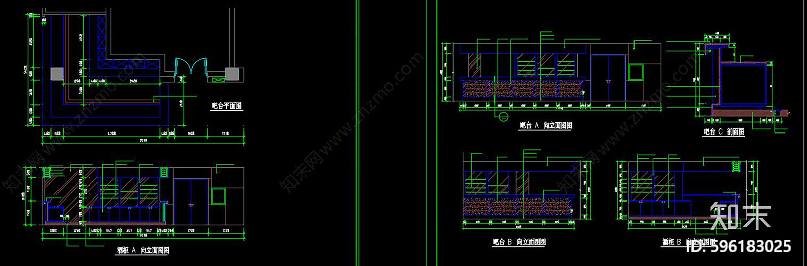 中西餐厅装修施工图cad施工图下载【ID:596183025】