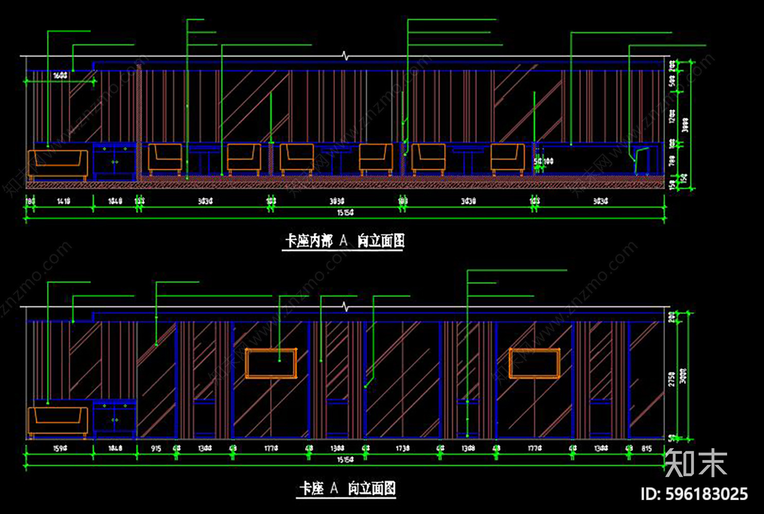 中西餐厅装修施工图cad施工图下载【ID:596183025】