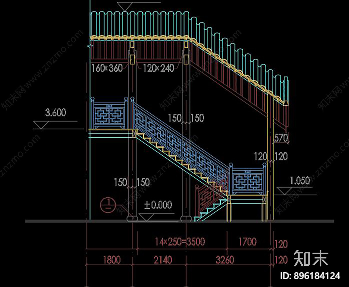 古建楼梯CAD图库施工图下载【ID:896184124】