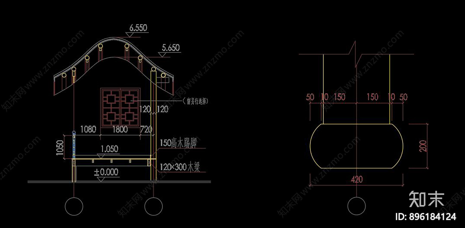 古建楼梯CAD图库施工图下载【ID:896184124】