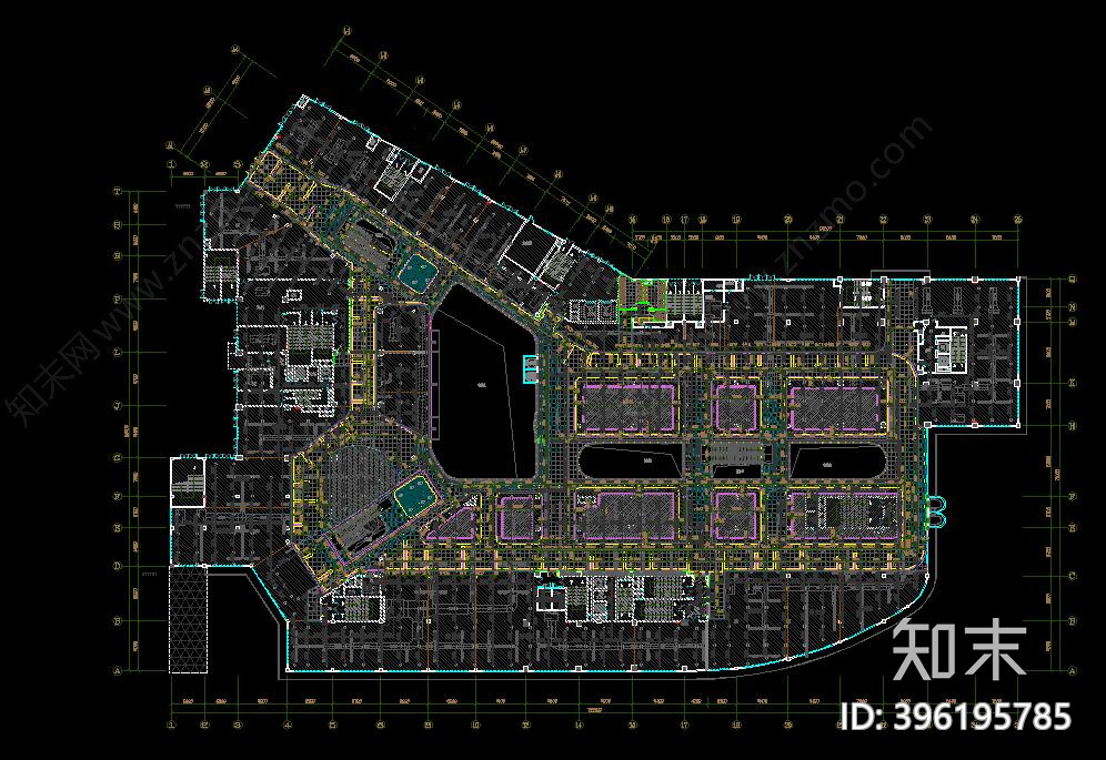 现代简约商场cad施工图下载【ID:396195785】