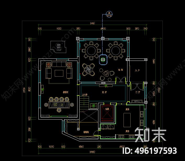 现代简约别墅会说办公施工图效果图cad施工图下载【ID:496197593】