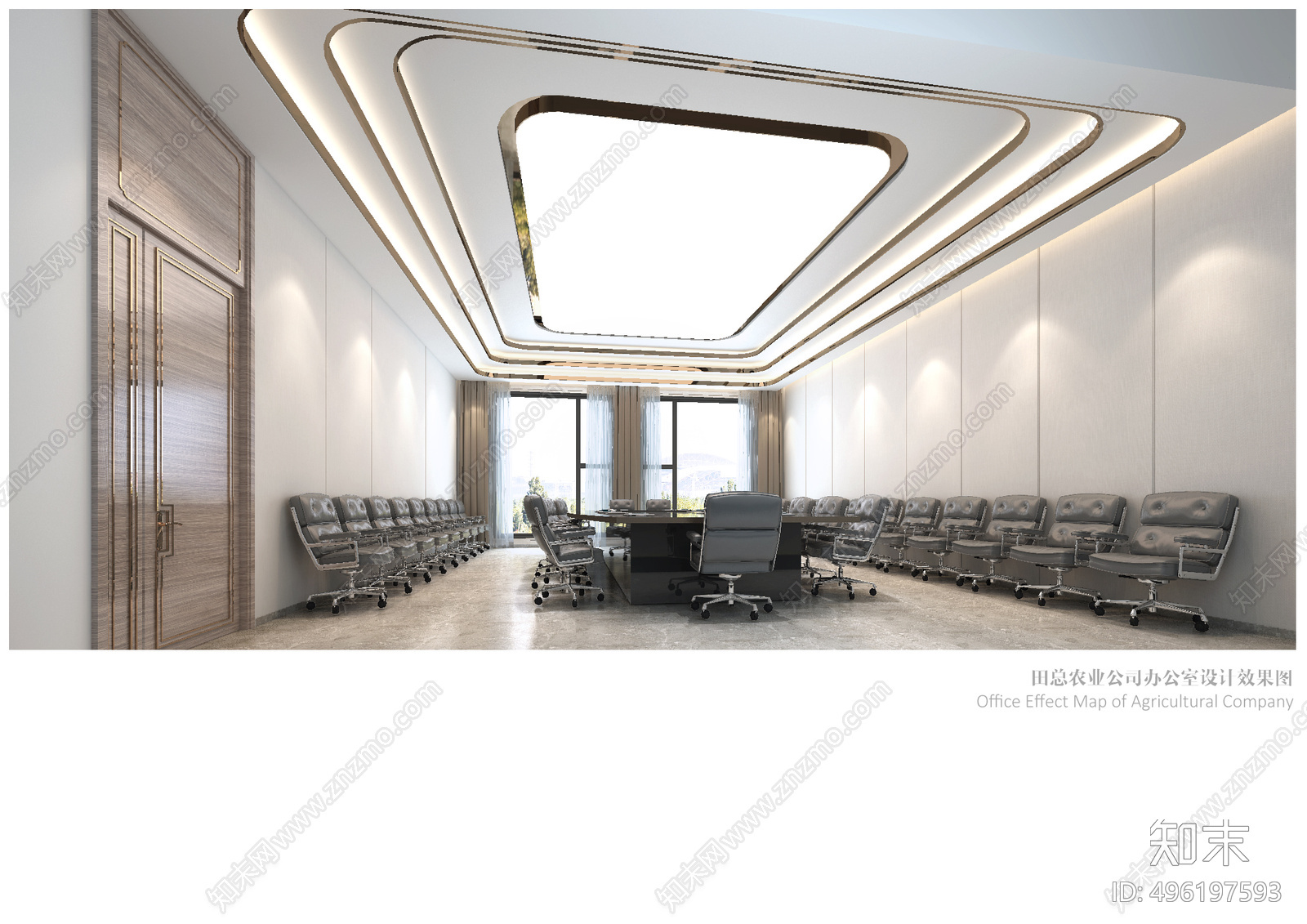 现代简约别墅会说办公施工图效果图cad施工图下载【ID:496197593】