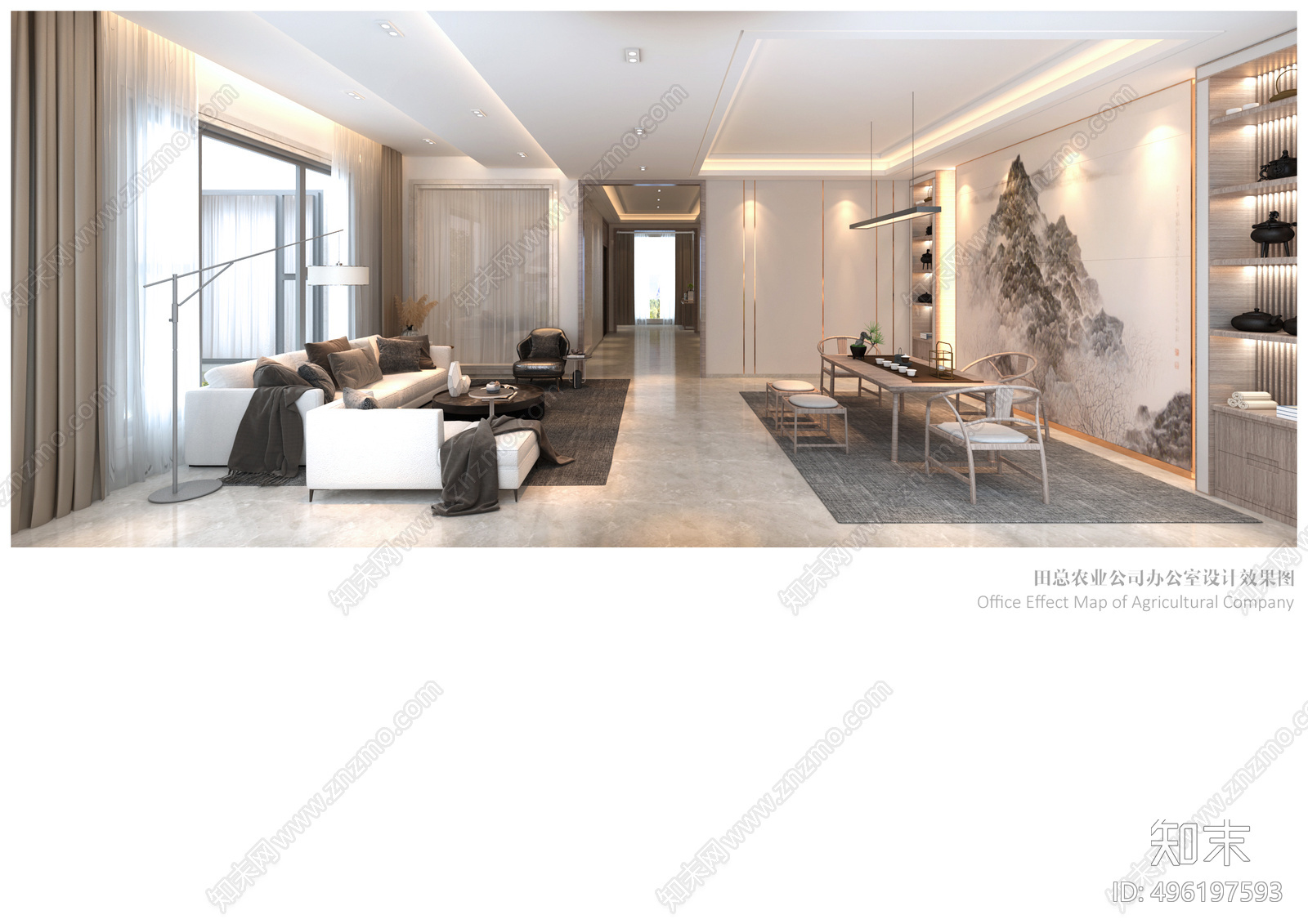 现代简约别墅会说办公施工图效果图cad施工图下载【ID:496197593】