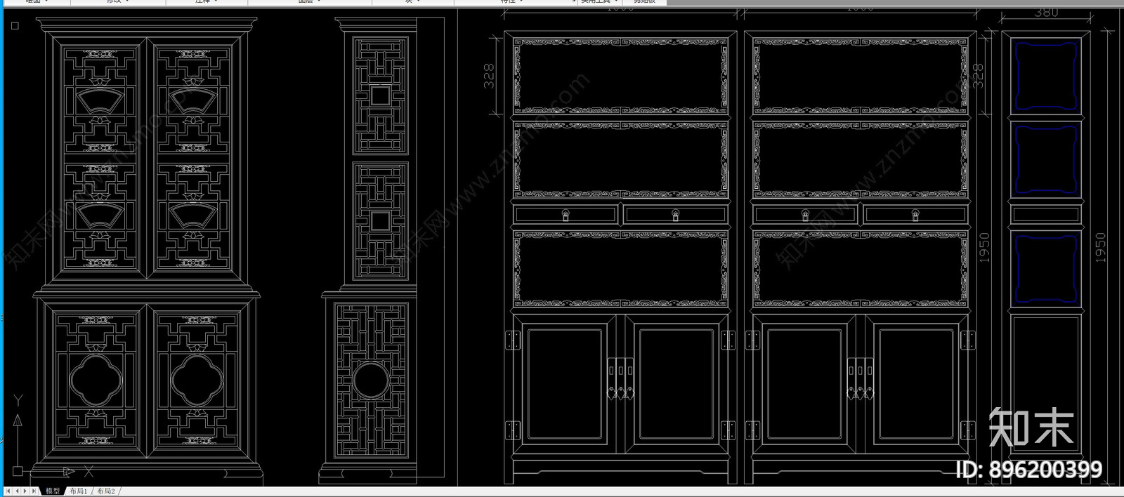 中式古典红木施工图下载【ID:896200399】