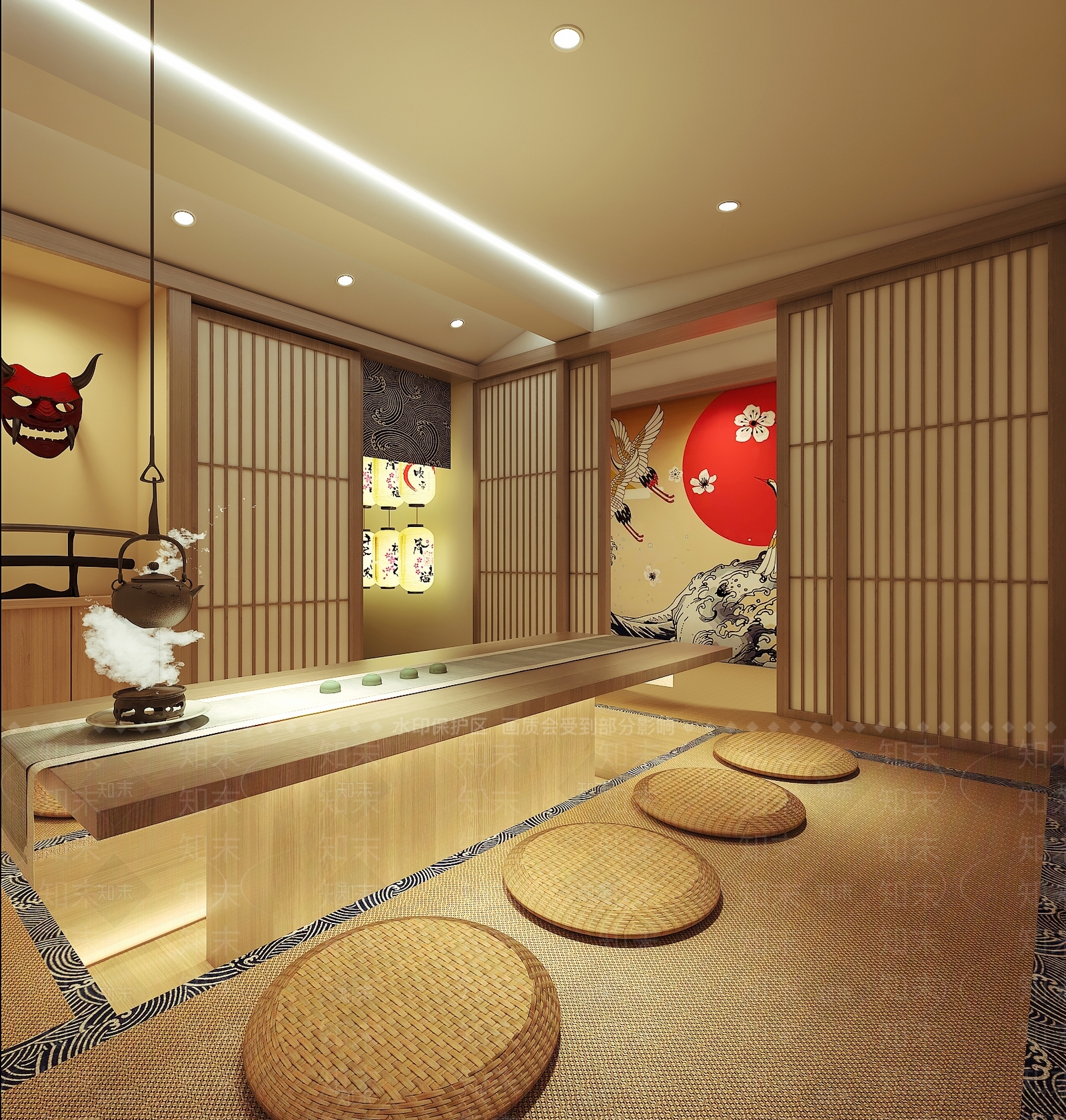 日式茶室3d模型下载【id:396248037】