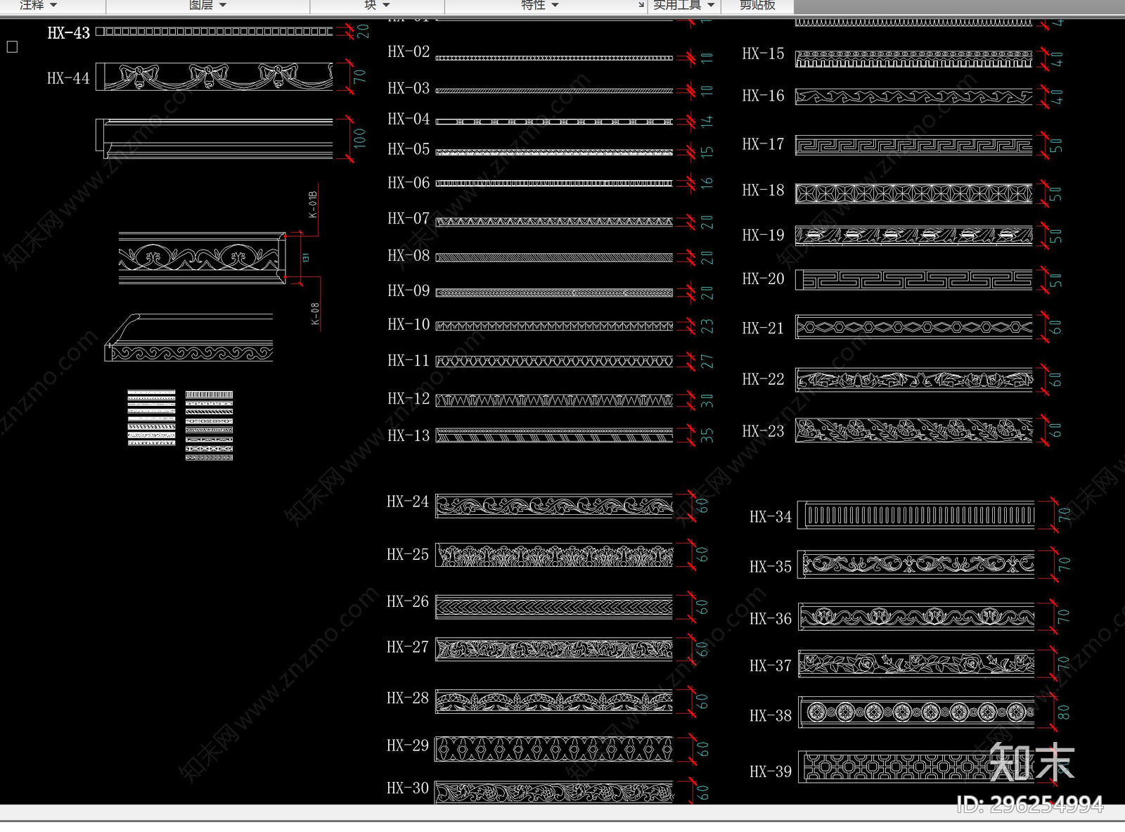 各式长线条施工图下载【ID:296254994】