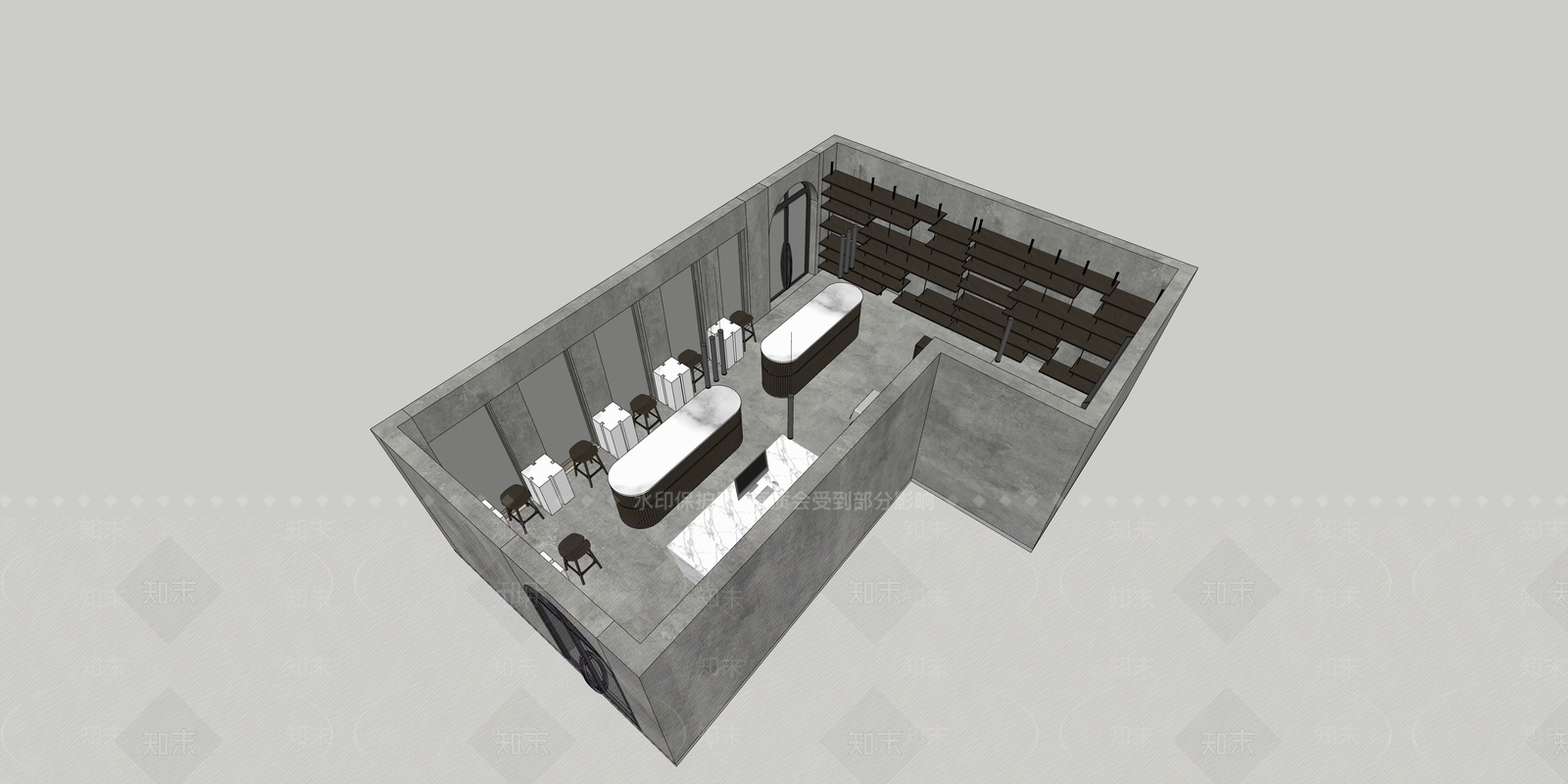 工业风商场展区SU模型下载【ID:196258036】