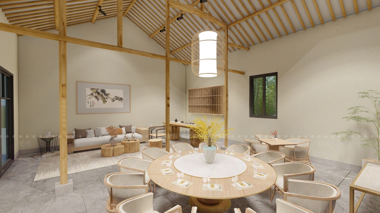 新中式中餐厅SU模型下载【ID:996263034】
