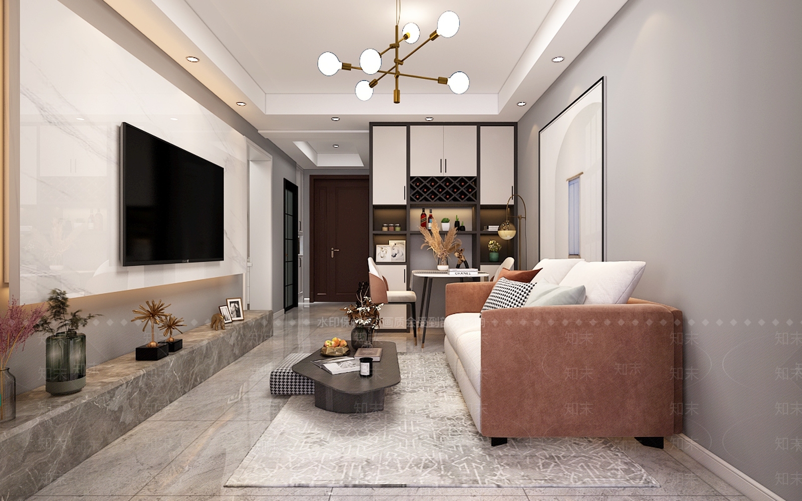 现代客餐厅3D模型下载【ID:896268331】