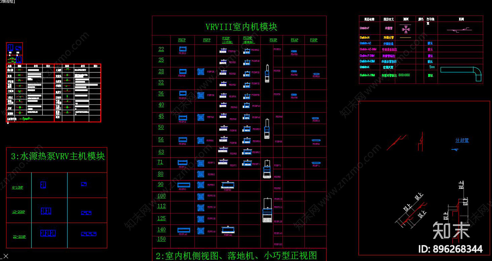 空调暖通设备CAD图块施工图下载【ID:896268344】