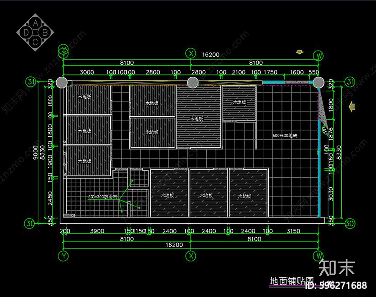 现代足浴城cad施工图下载【ID:596271688】