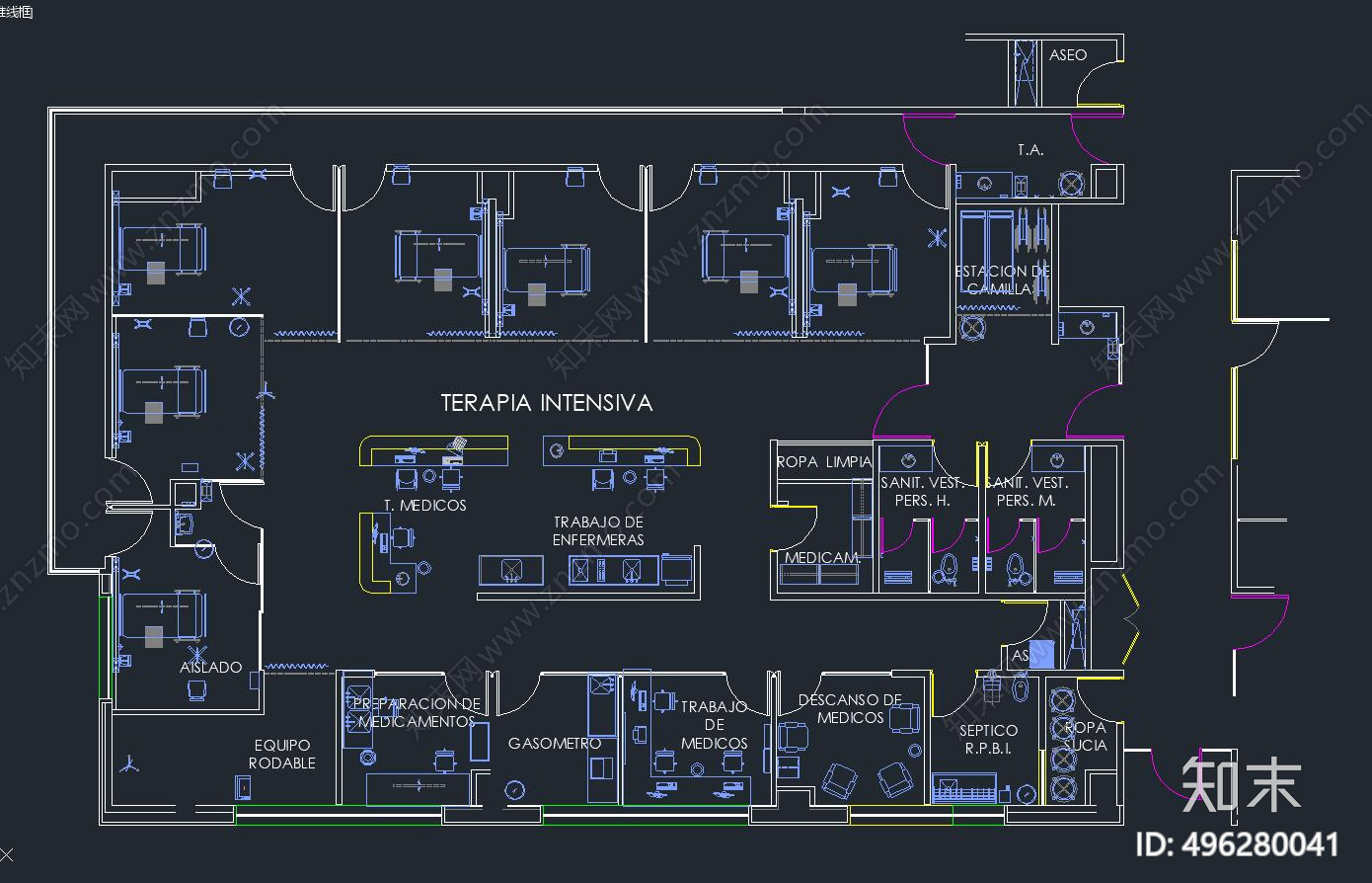 医院cad施工图下载【ID:496280041】