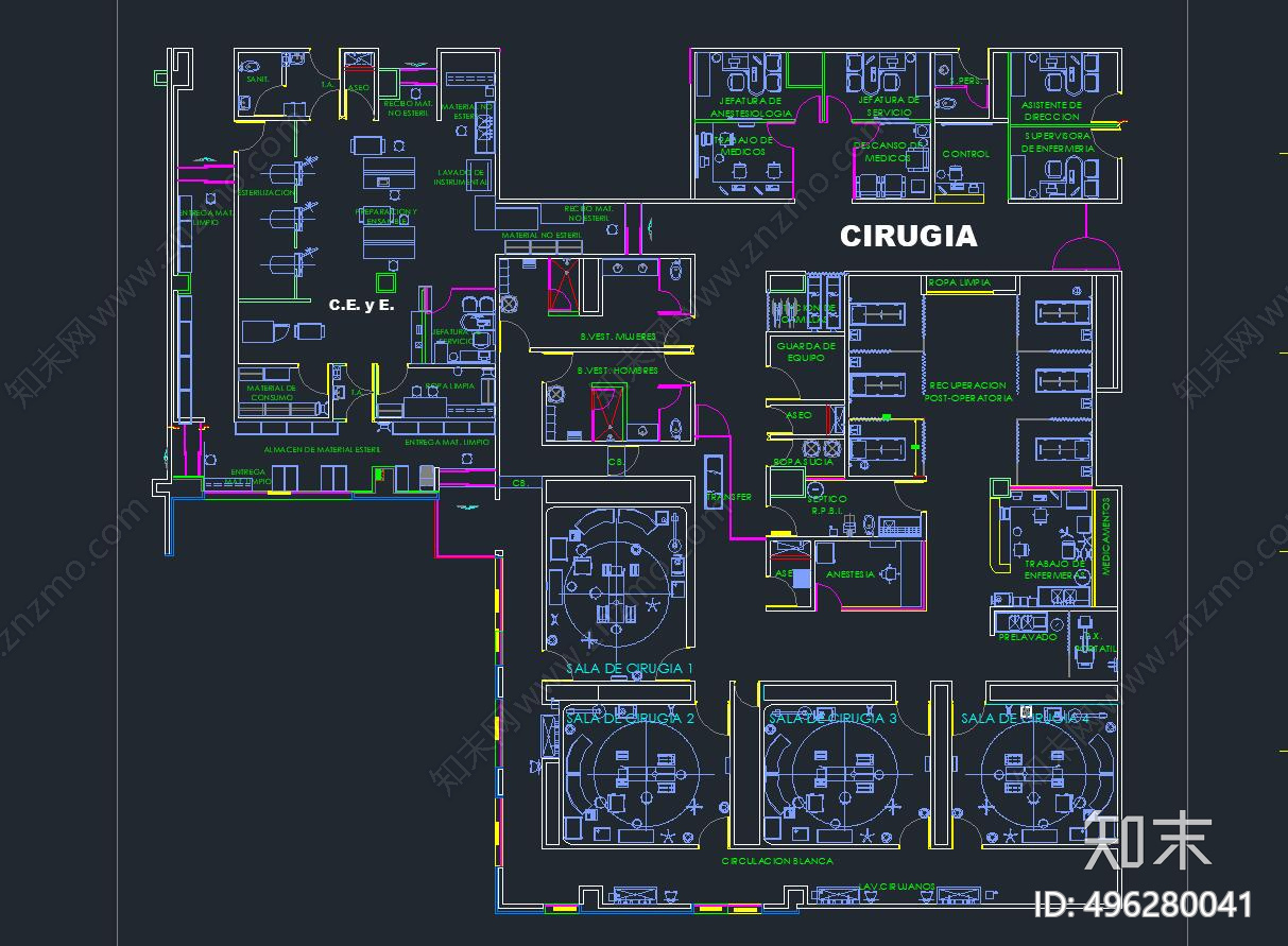 医院cad施工图下载【ID:496280041】