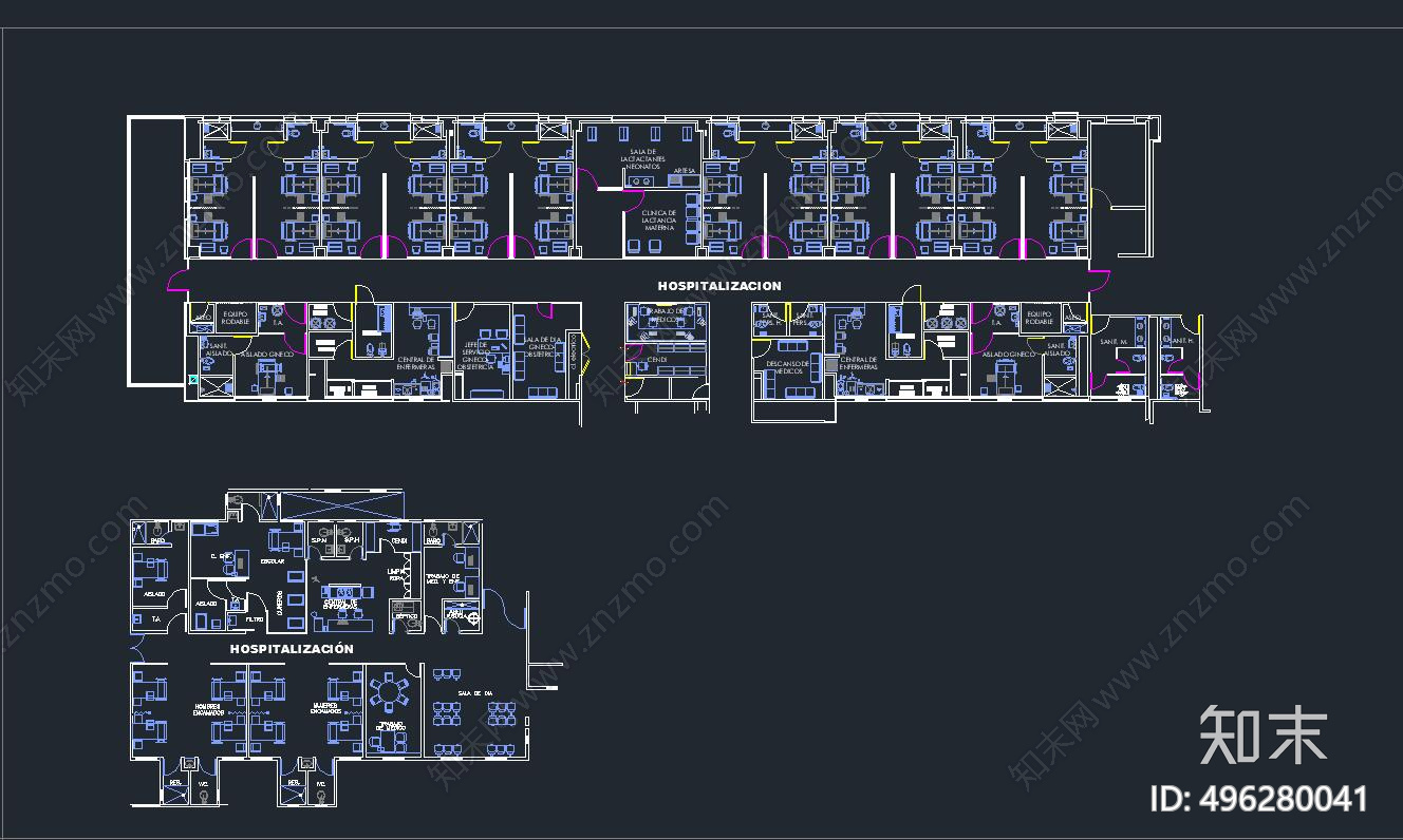 医院cad施工图下载【ID:496280041】