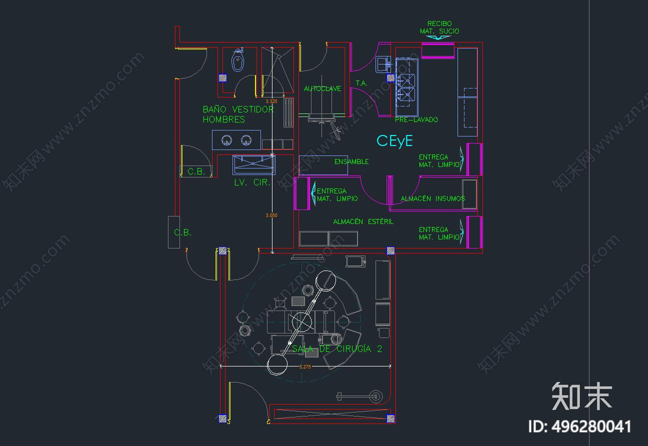 医院cad施工图下载【ID:496280041】