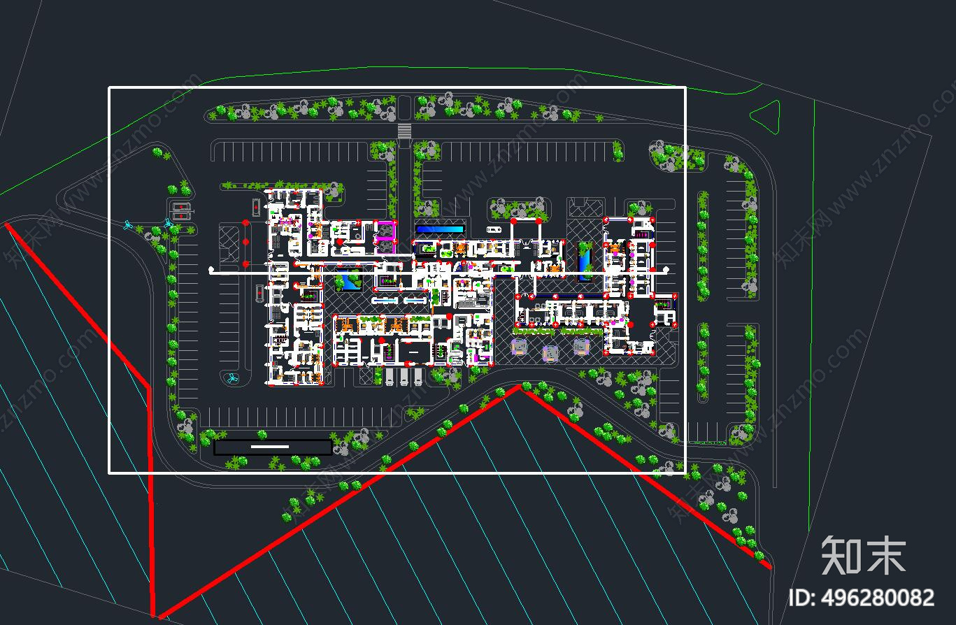 护理医疗中心cad施工图下载【ID:496280082】