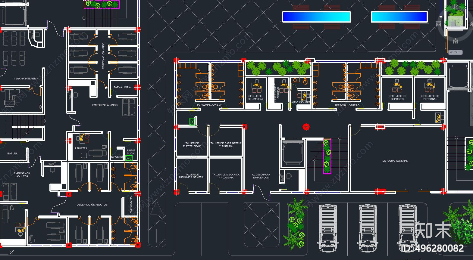 护理医疗中心cad施工图下载【ID:496280082】