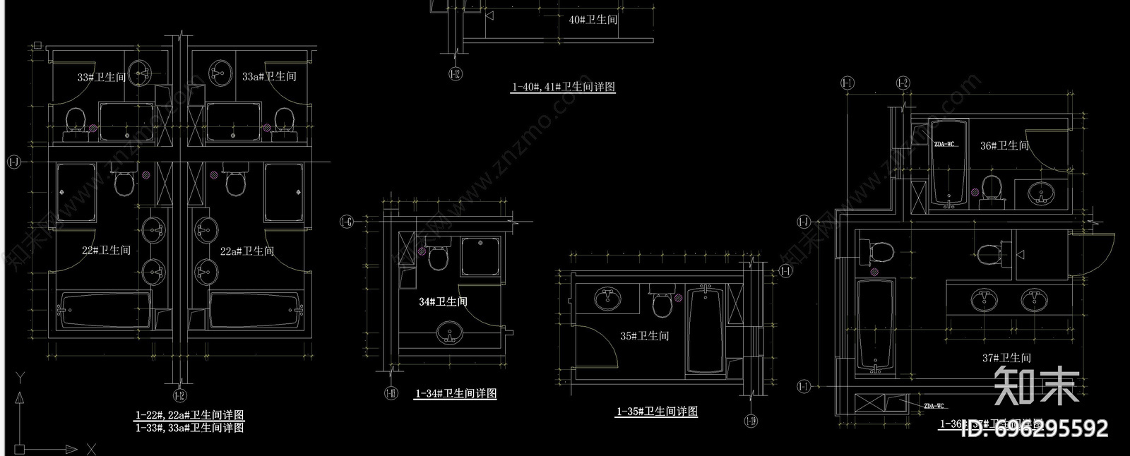 私宅小卫生间cad施工图下载【ID:696295592】