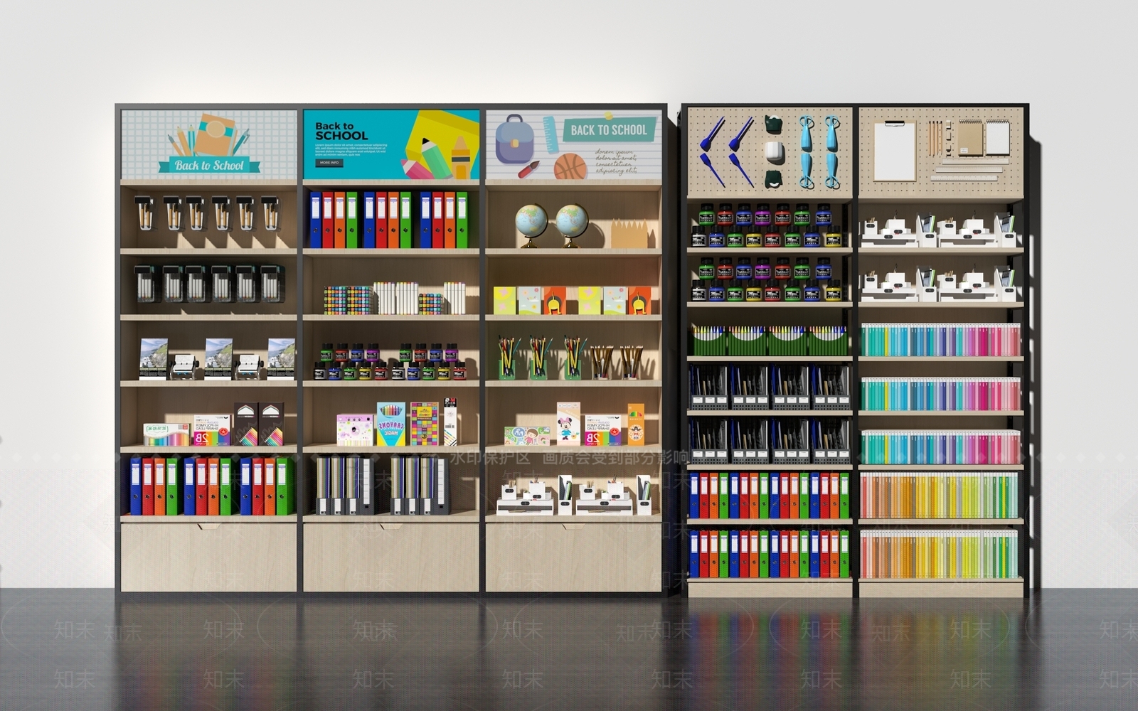 现代文具展示架3D模型下载【ID:196305951】