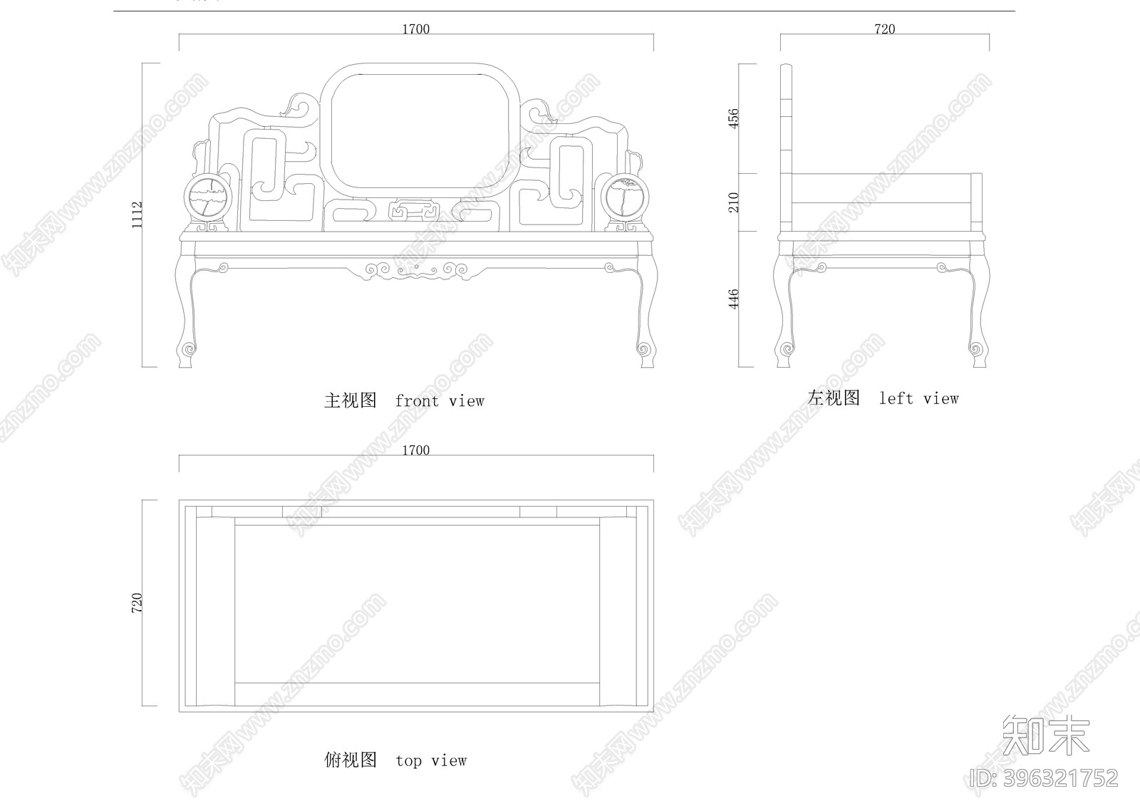 美人榻cad施工图下载【ID:396321752】