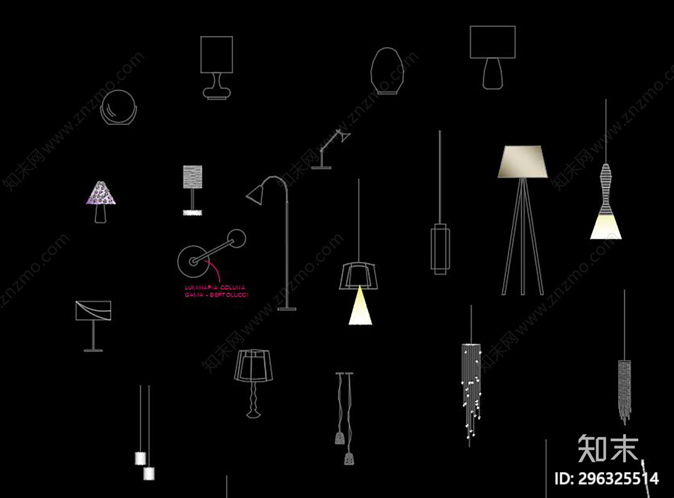 灯具CADcad施工图下载【ID:296325514】