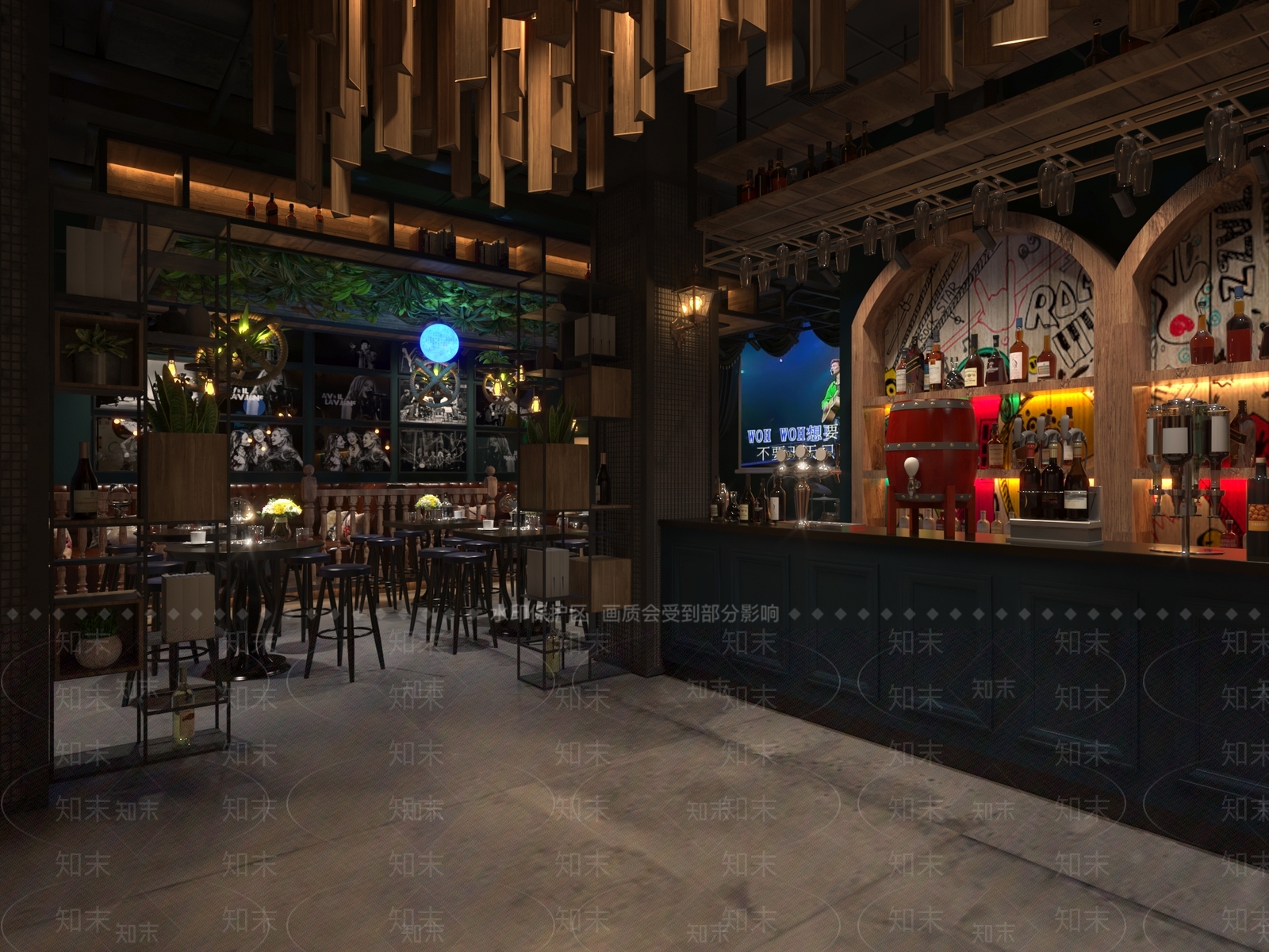 现代风格酒吧3D模型下载【ID:496333455】