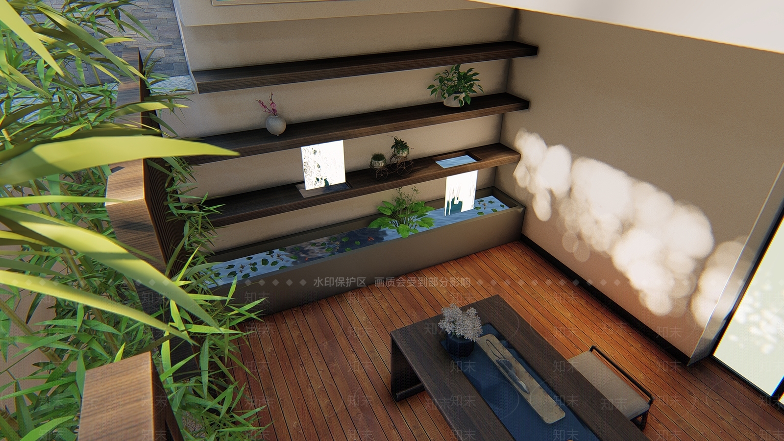 新中式家居茶室SU模型下载【ID:496347961】