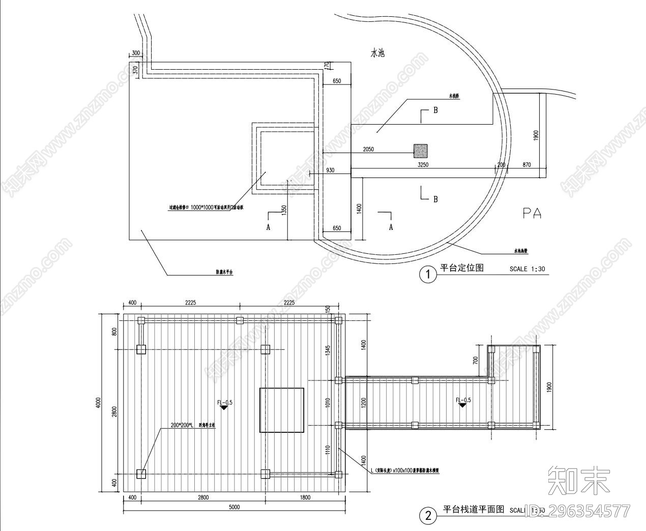 新中式庭院景观cad施工图下载【ID:296354577】