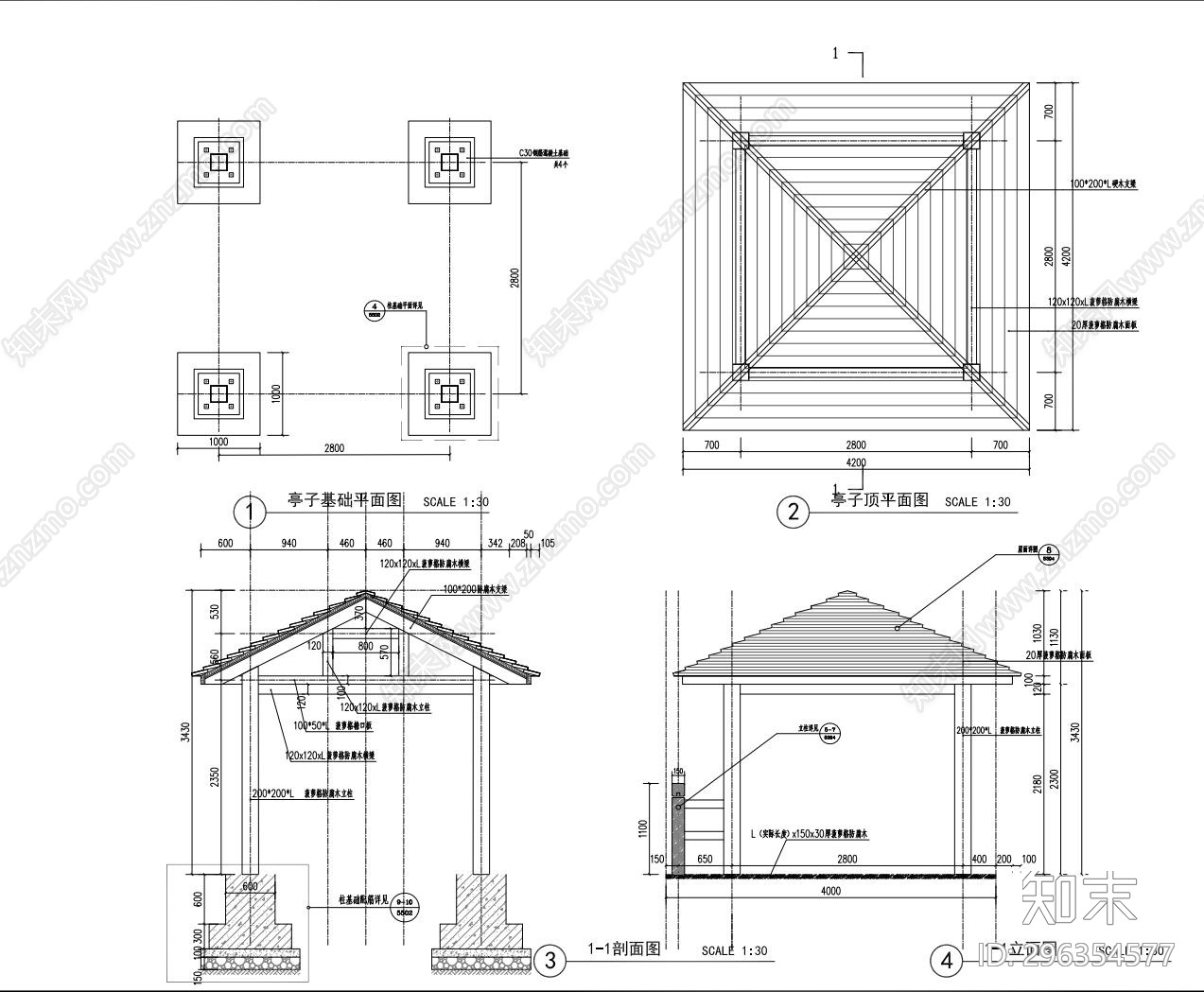新中式庭院景观cad施工图下载【ID:296354577】