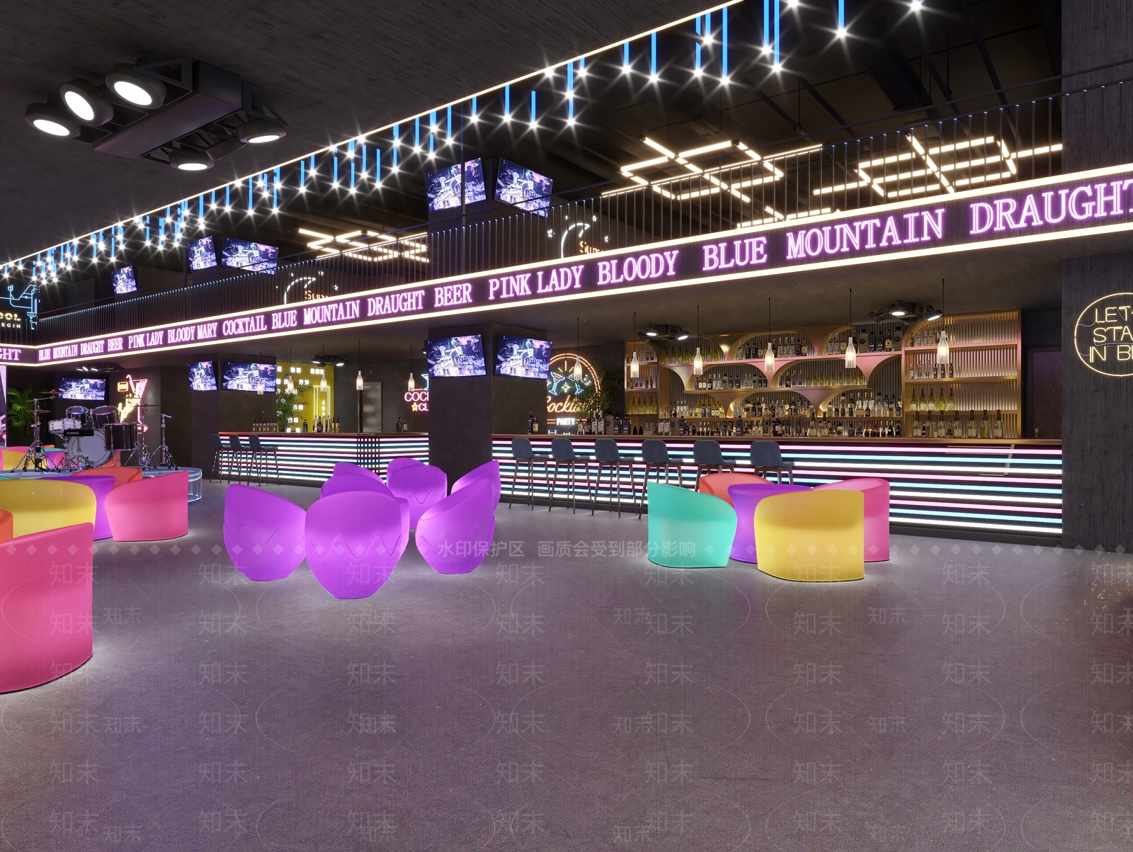 现代酒吧3D模型下载【ID:496356447】