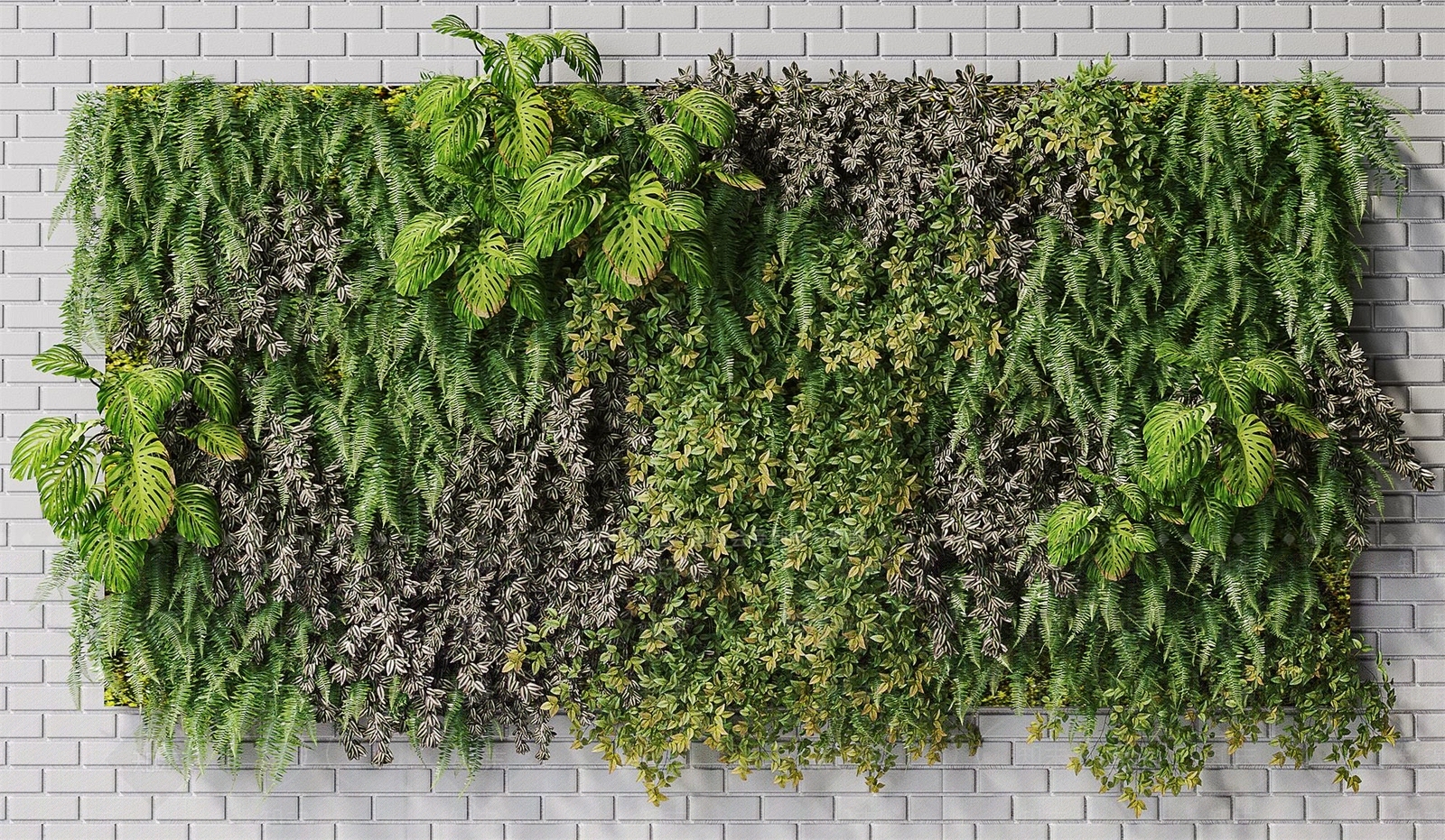 现代绿植墙3D模型下载【ID:496358240】
