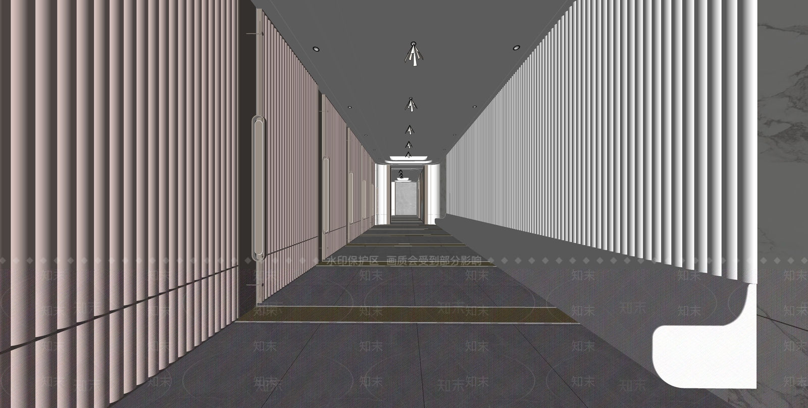 现代商场公共过道SU模型下载【ID:196384294】