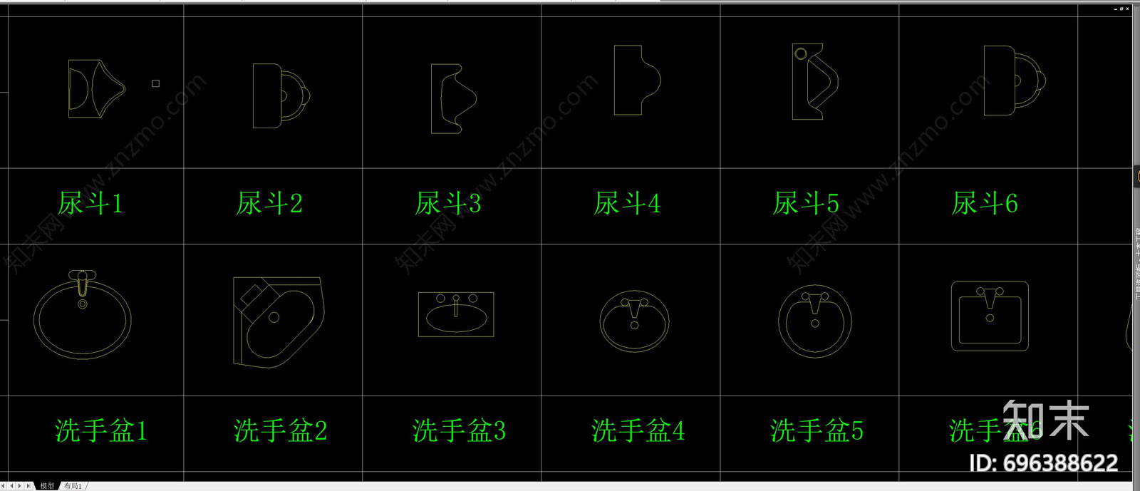 酒店坐厕施工图下载【ID:696388622】