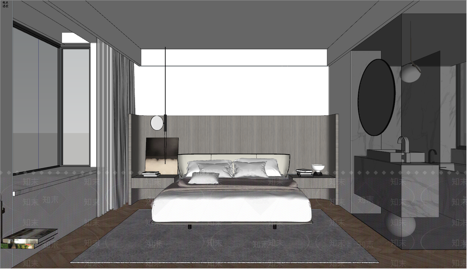 现代家居卧室SU模型下载【ID:296388844】