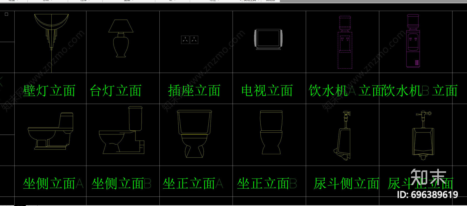 酒店洁具施工图下载【ID:696389619】