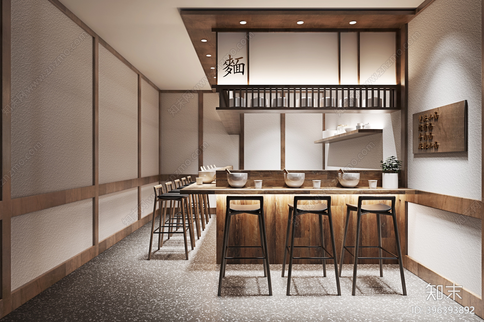 新中式面馆施工图下载【ID:396393892】