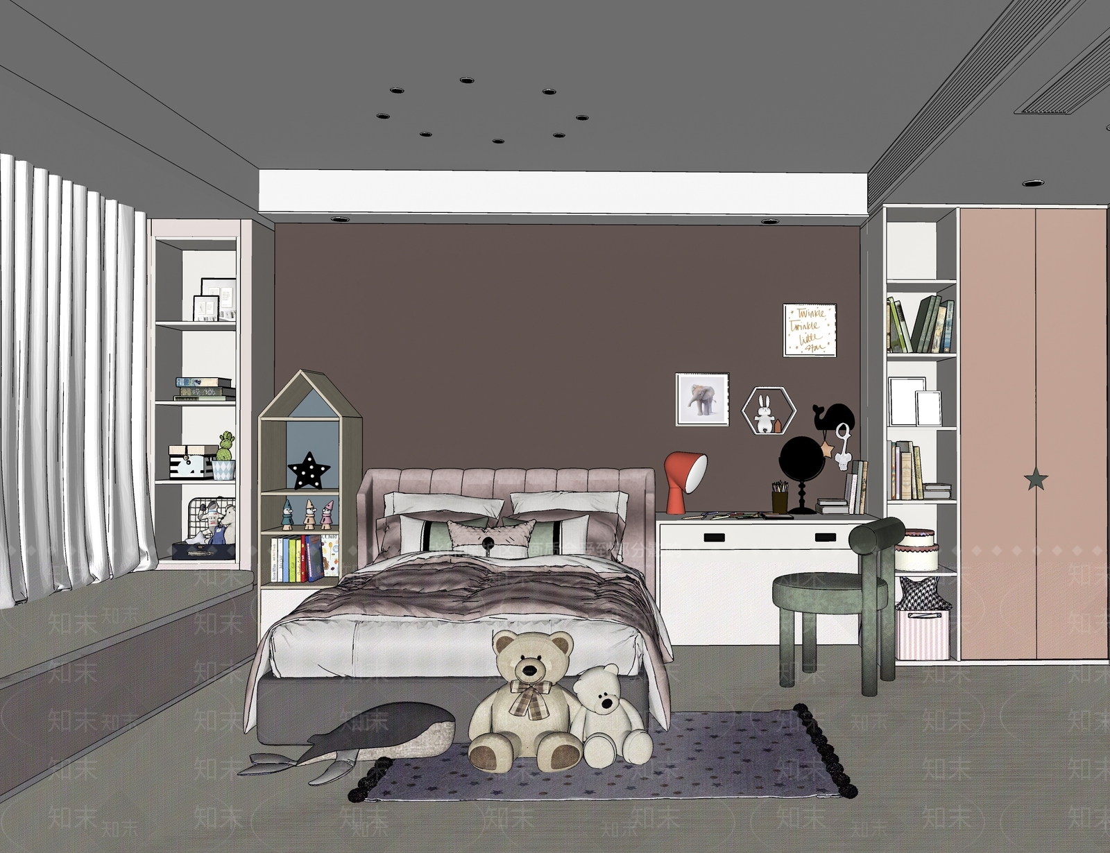 现代儿童房SU模型下载【ID:896394802】