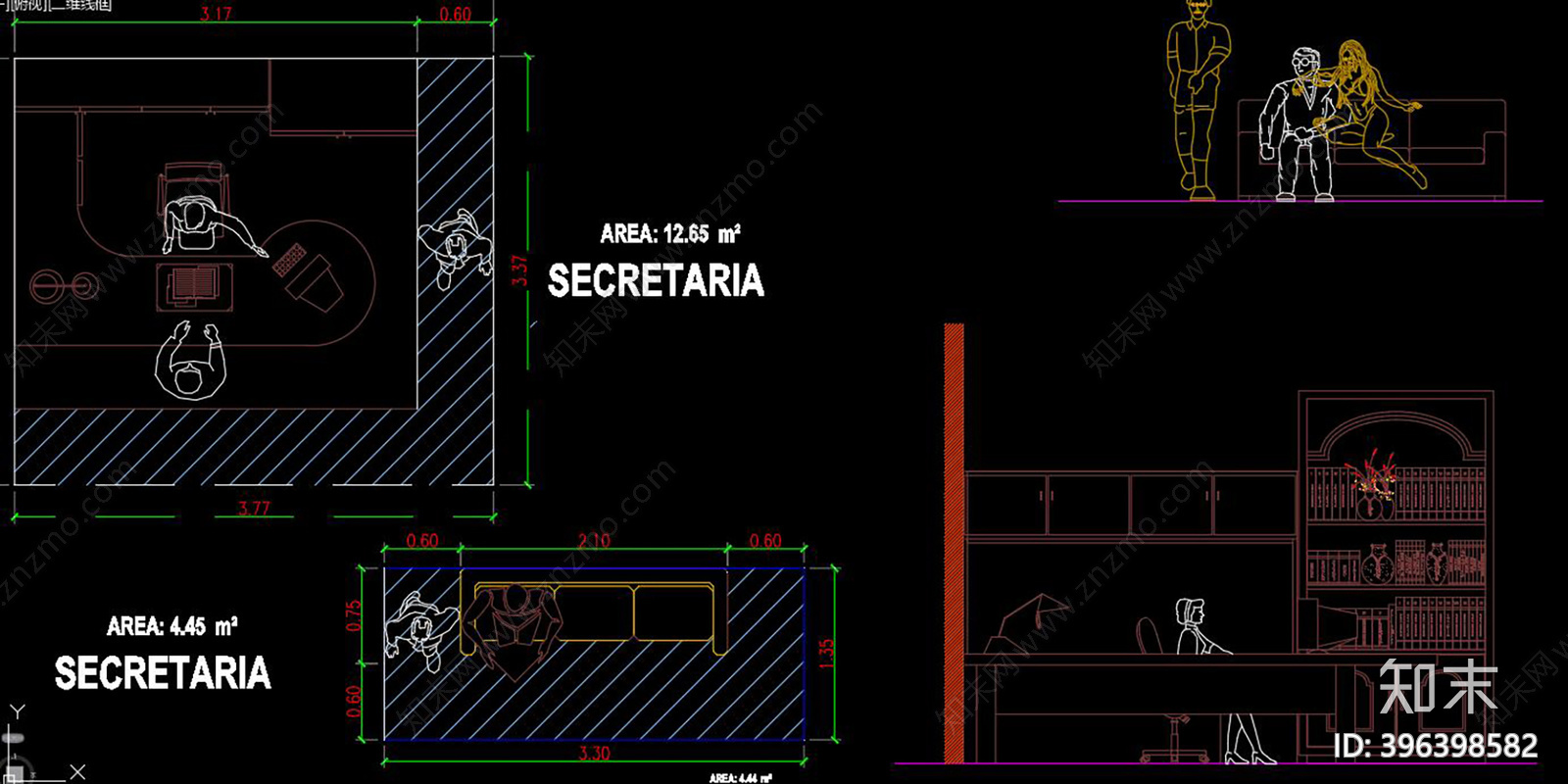 办公室家具CAD图库施工图下载【ID:396398582】