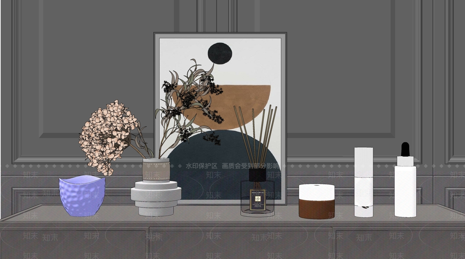 现代轻奢化妆品SU模型下载【ID:996407616】