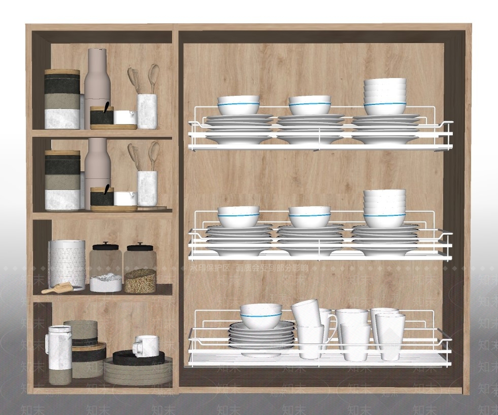 现代餐具SU模型下载【ID:796408178】