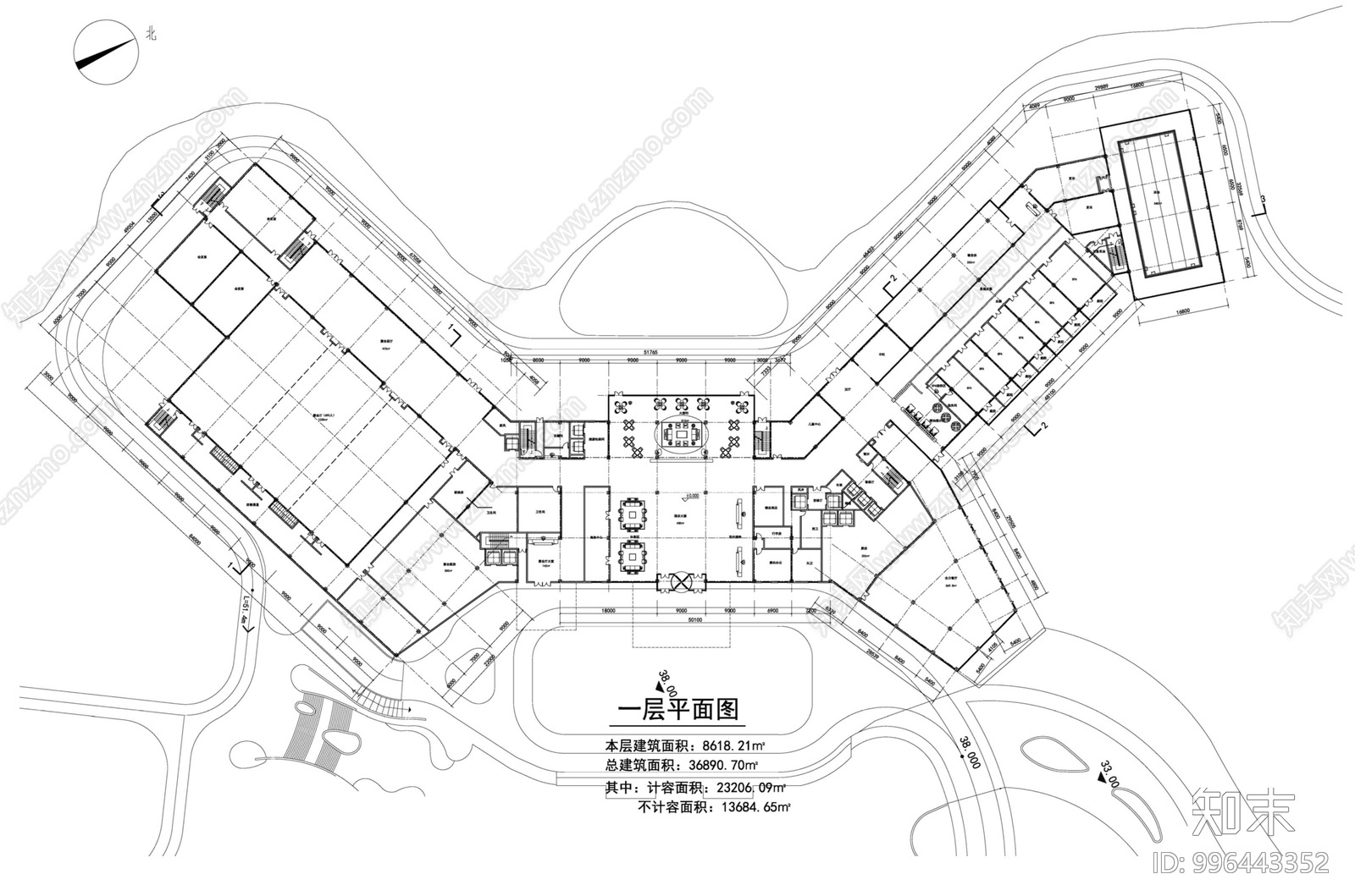 中式别墅酒店cad施工图下载【ID:996443352】